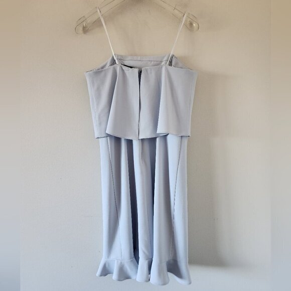 H BY HALSTON | Overlay Layered Dress strapless baby blue sz 2 - Picture 3 of 8